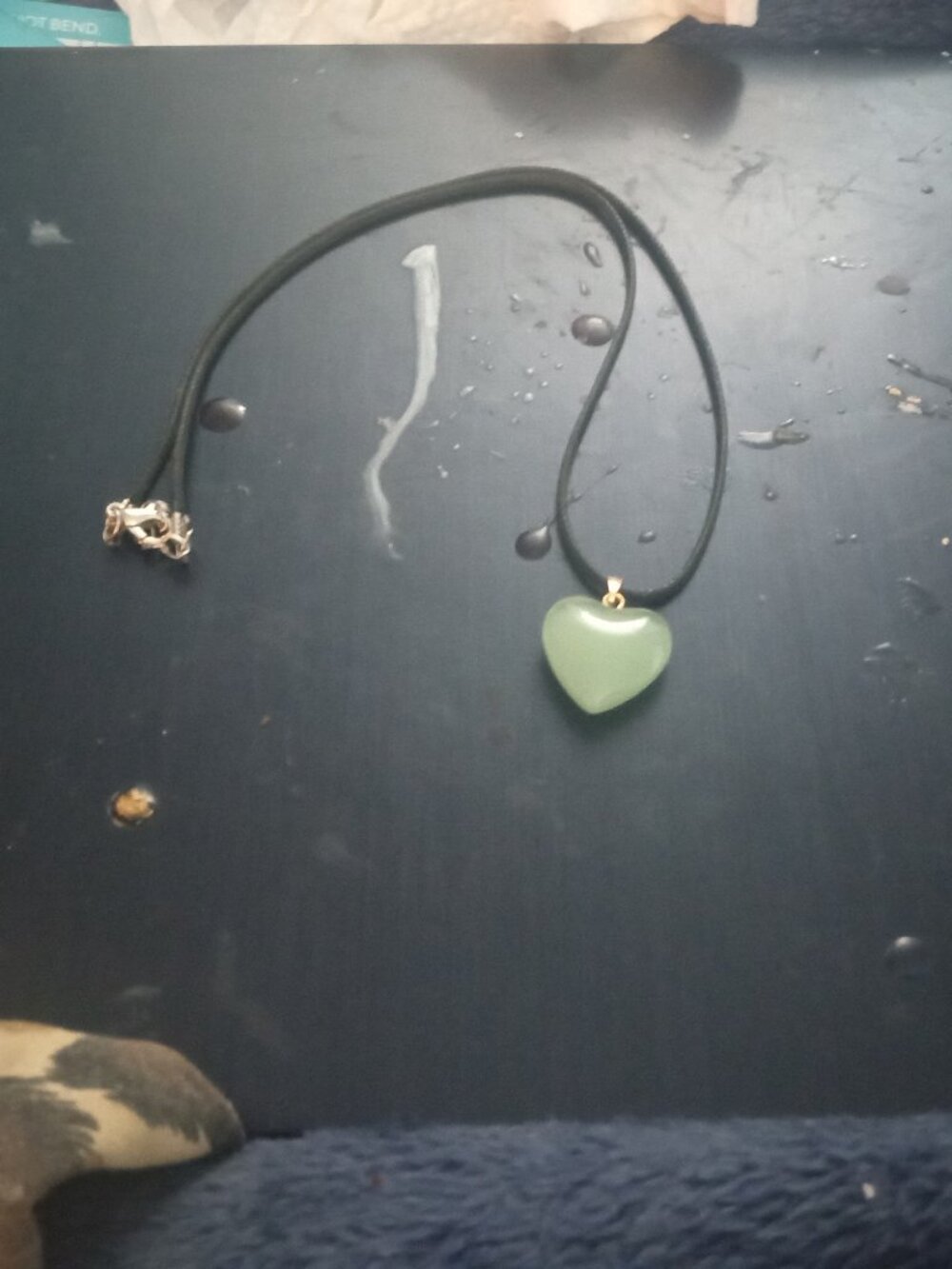 Handmade Green Jade Stone Heart Necklace